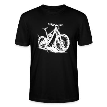 Mountainbike - Stanley/Stella Unisex Bio-T-Shirt CRAFTER - Schwarz - Vorne - Alina (178cm) & Michal (187cm)