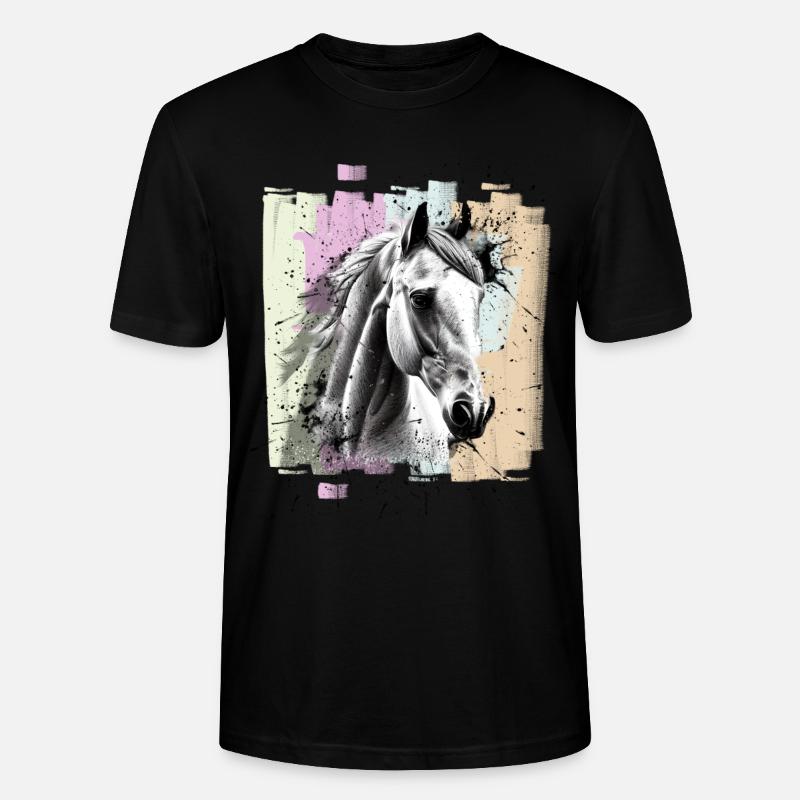 Pferd - Stanley/Stella Unisex Bio-T-Shirt CRAFTER - Schwarz