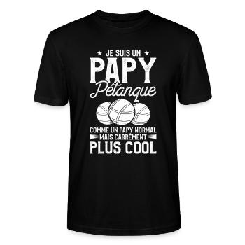 Je Suis Un Papy Pétanque Comme Un Papy Normal Mais - T-shirt bio CRAFTER Stanley Stella Unisexe - noir - Devant - Alina (178cm) & Michal (187cm)
