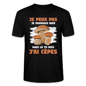 Je Peux Pas Je Voudrais Bien Mais Là Tu Vois J'ai - T-shirt bio CRAFTER Stanley Stella Unisexe - noir - Devant - Alina (178cm) & Michal (187cm)