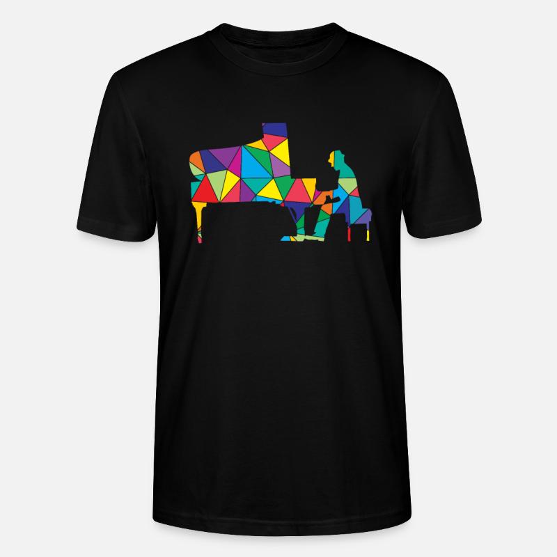 Piano Polygone Funny Piano - T-shirt bio CRAFTER Stanley Stella Unisexe - noir