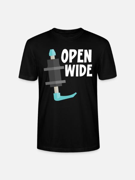 Open Wide Nurse Anesthesia Anesthesiologist - Stanley/Stella CRAFTER Unisex Organic T-Shirt - black