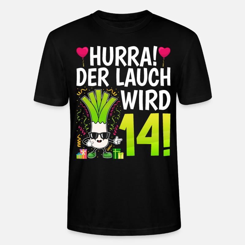 Hurra der Lauch wird 14 - Stanley/Stella Unisex Bio-T-Shirt CRAFTER - Schwarz