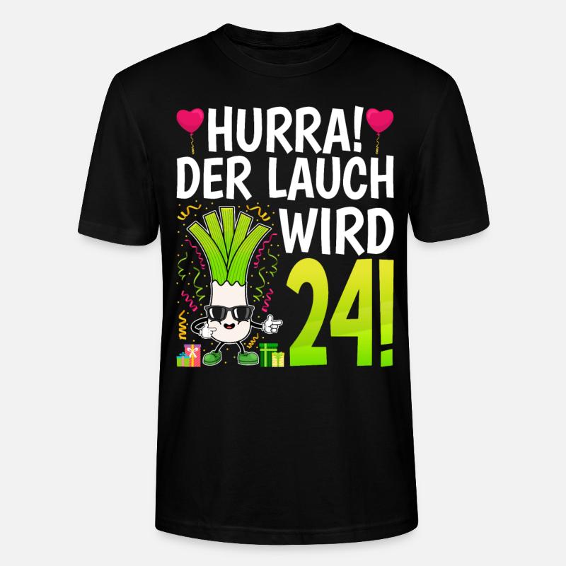 Hurra der Lauch wird 24 - Stanley/Stella Unisex Bio-T-Shirt CRAFTER - Schwarz