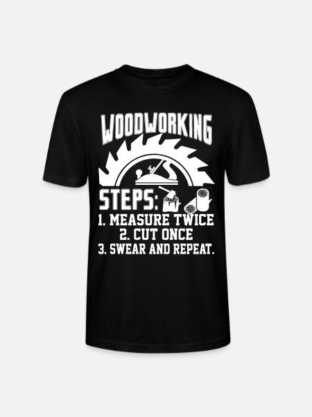 Woodworking Woodworking Steps - Stanley/Stella CRAFTER Unisex Organic T-Shirt - black