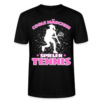 COOLE MÄCHEN SPIELEN TENNIS Lustiges - Stanley/Stella Unisex Bio-T-Shirt CRAFTER - Schwarz - Vorne - Alina (178cm) & Michal (187cm)