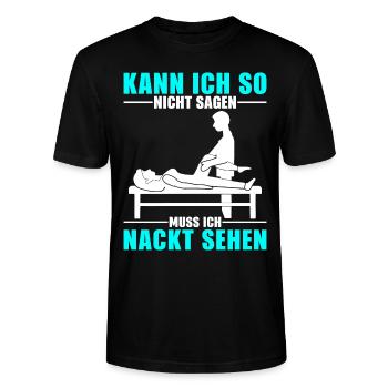 Physiotherapeut Geschenke Physio Sprüche - Stanley/Stella Unisex Bio-T-Shirt CRAFTER - Schwarz - Vorne - Alina (178cm) & Michal (187cm)