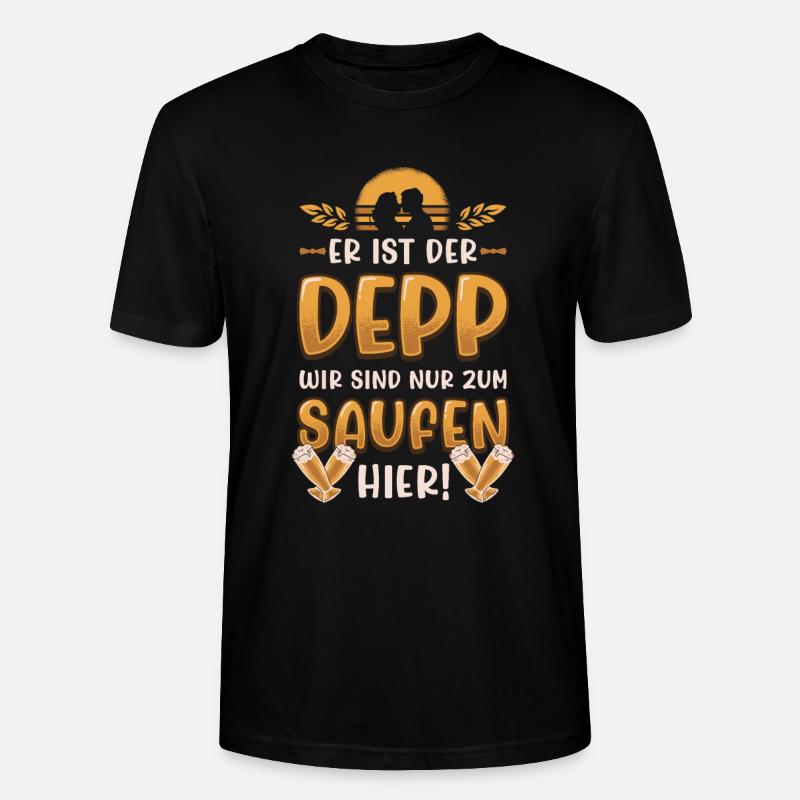 He's the deep, we're just here to drink - Stanley/Stella CRAFTER Unisex Organic T-Shirt - black