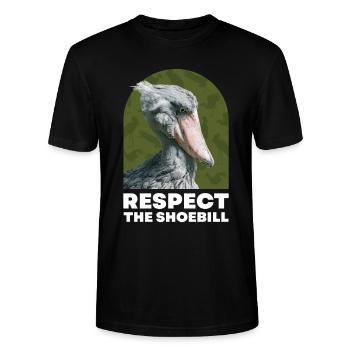 Respectez l’oiseau bec-en-sabot - T-shirt bio CRAFTER Stanley Stella Unisexe - noir - Devant - Alina (178cm) & Michal (187cm)