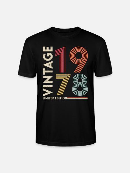 1978 Birthday Present - Stanley/Stella CRAFTER Unisex Organic T-Shirt - black
