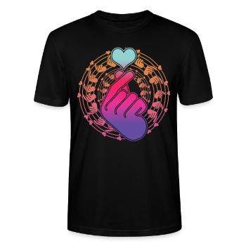 Kpop K-Pop Korean Popmusic - Stanley/Stella CRAFTER Unisex Organic T-Shirt - black - Front - Alina (178cm) & Michal (187cm)