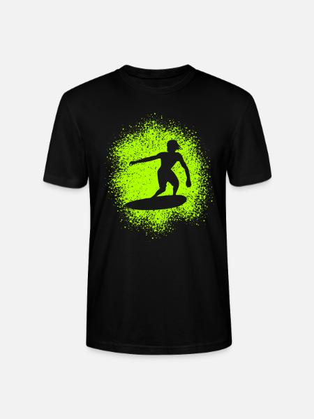Skimboarding Skimboarder Surfer Silhouette - Stanley/Stella CRAFTER Unisex Organic T-Shirt - black