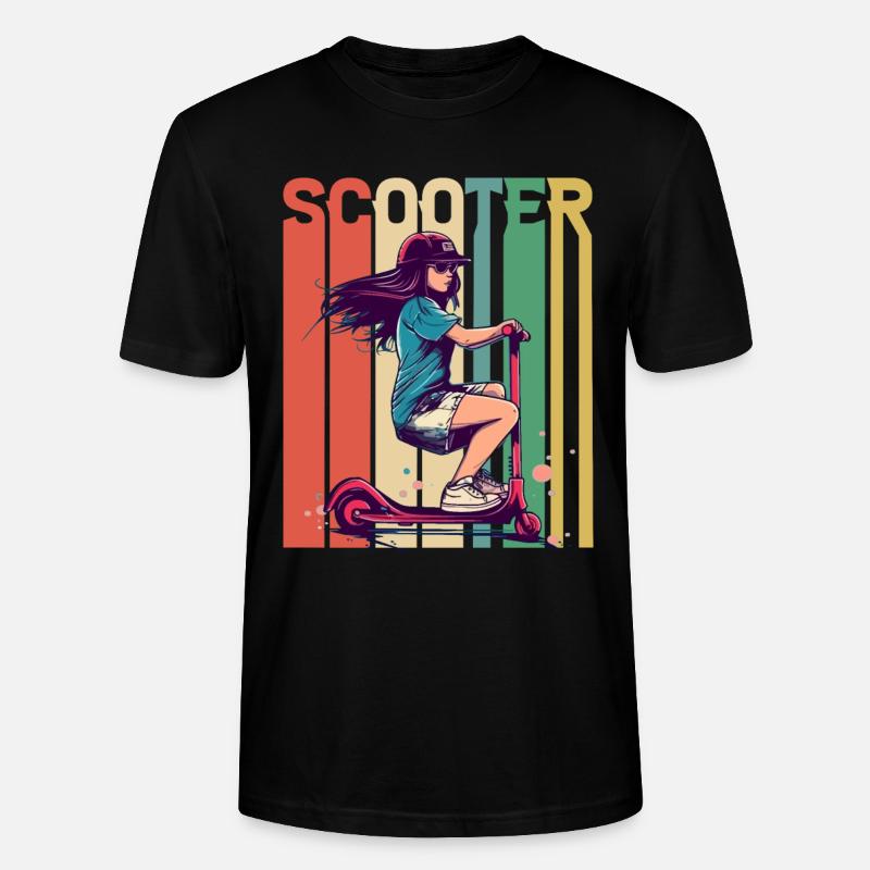 Scooter Mädchen Retro - Stanley/Stella Unisex Bio-T-Shirt CRAFTER - Schwarz