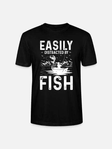 Facilement distrait par le poisson - T-shirt bio CRAFTER Stanley Stella Unisexe - noir