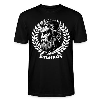 Epictète Philosophie grecque Stoïcisme Stoïque Philosope - T-shirt bio CRAFTER Stanley Stella Unisexe - noir - Devant - Alina (178cm) & Michal (187cm)