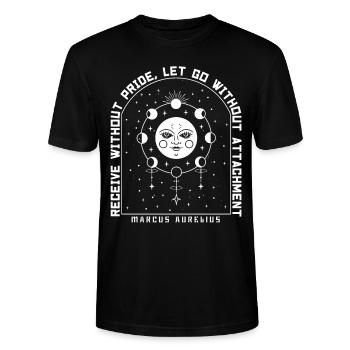 Marcus Aurelius Stoic Philosopher Quote Occult Wit - Stanley/Stella Unisex Bio-T-Shirt CRAFTER - Schwarz - Vorne - Alina (178cm) & Michal (187cm)