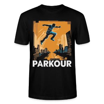 Parkour Urban - Stanley/Stella Unisex Bio-T-Shirt CRAFTER - Schwarz - Vorne - Alina (178cm) & Michal (187cm)