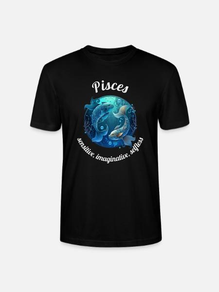 Pisces Sternzeichen Fische Astronomie - Stanley/Stella Unisex Bio-T-Shirt CRAFTER - Schwarz
