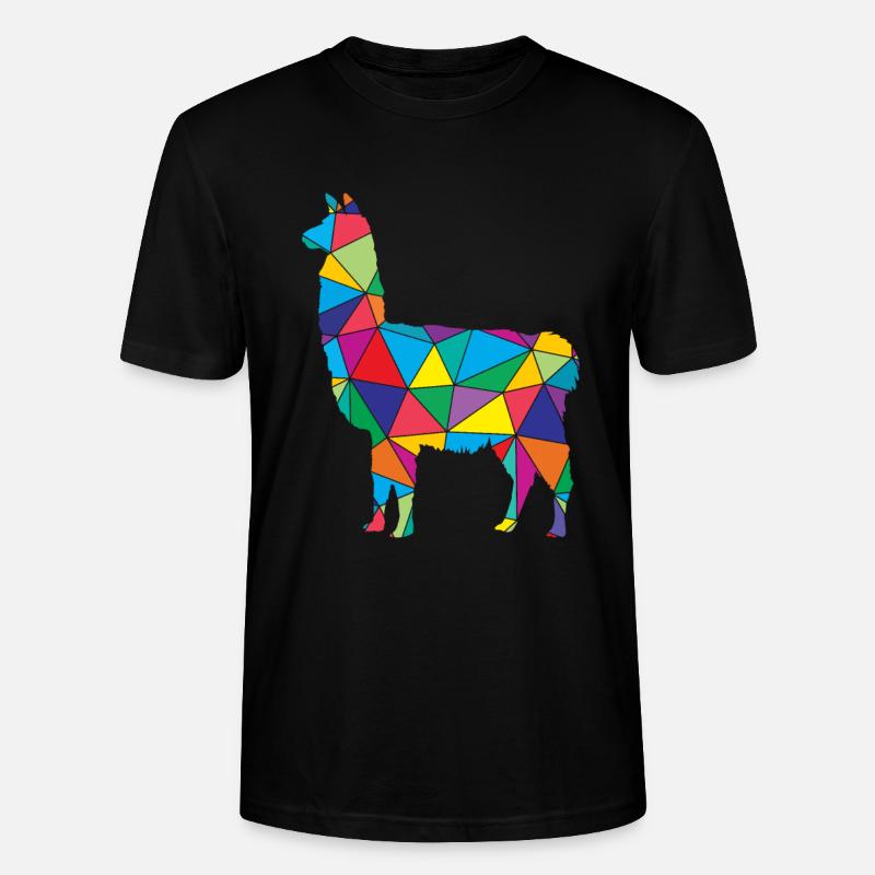 Lama Polygon Low Poly Tier - Stanley/Stella Unisex Bio-T-Shirt CRAFTER - Schwarz