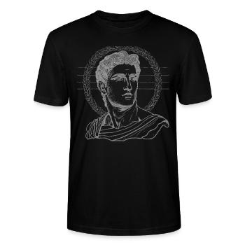 Dieu grec Apollon Mythologie grecque européenne antique - T-shirt bio CRAFTER Stanley Stella Unisexe - noir - Devant - Alina (178cm) & Michal (187cm)
