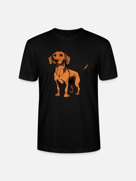 Dog in comic style - Stanley/Stella CRAFTER Unisex Organic T-Shirt - black