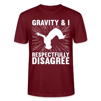 Parkour Freerunning - Stanley/Stella CRAFTER Unisex Organic T-Shirt - burgundy - Front - Alina (178cm) & Michal (187cm)