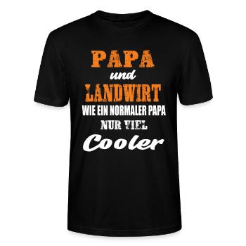 Papa und Landwirt - Stanley/Stella Unisex Bio-T-Shirt CRAFTER - Schwarz - Vorne - Alina (178cm) & Michal (187cm)