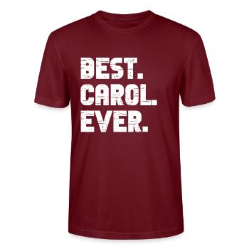 Best Carol Ever Popular Birth Names Carol Costume - Stanley/Stella CRAFTER Unisex Organic T-Shirt - burgundy - Front - Alina (178cm) & Michal (187cm)