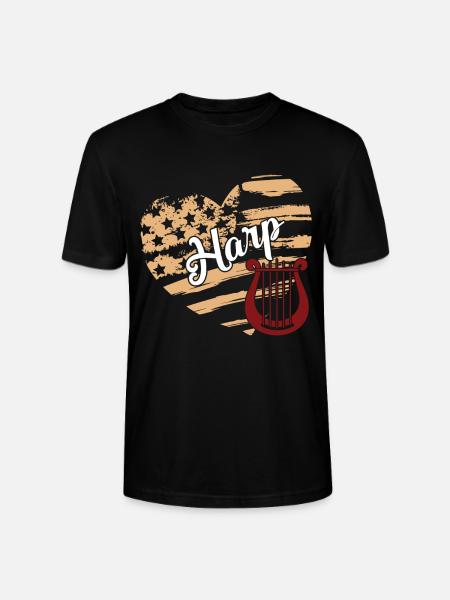 Harp Harp Flag - Stanley/Stella CRAFTER Unisex Organic T-Shirt - black
