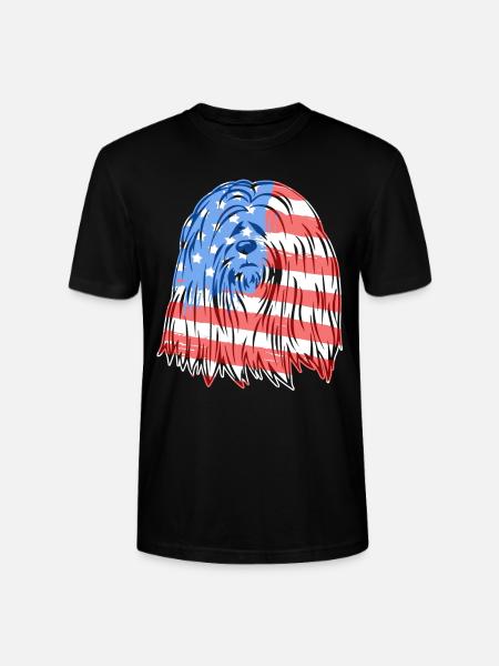 Lhasa Apso Lhasa Apso Flag - Stanley/Stella CRAFTER Unisex Organic T-Shirt - black