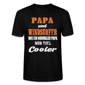 Papa und Windsurfer Windsurfen Wassersport - Stanley/Stella Unisex Bio-T-Shirt CRAFTER - Schwarz - Vorne - Alina (178cm) & Michal (187cm)