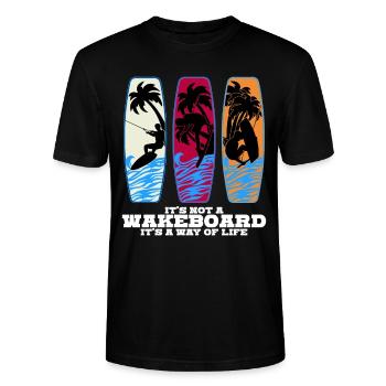 Wakeboard Wakeboarder Wakeboards - Stanley/Stella Unisex Bio-T-Shirt CRAFTER - Schwarz - Vorne - Alina (178cm) & Michal (187cm)