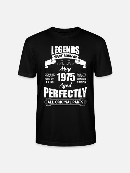 Legender blev født i maj 1975 fødselsdag - Stanley Stella CRAFTER unisex økologisk-T-shirt - sort