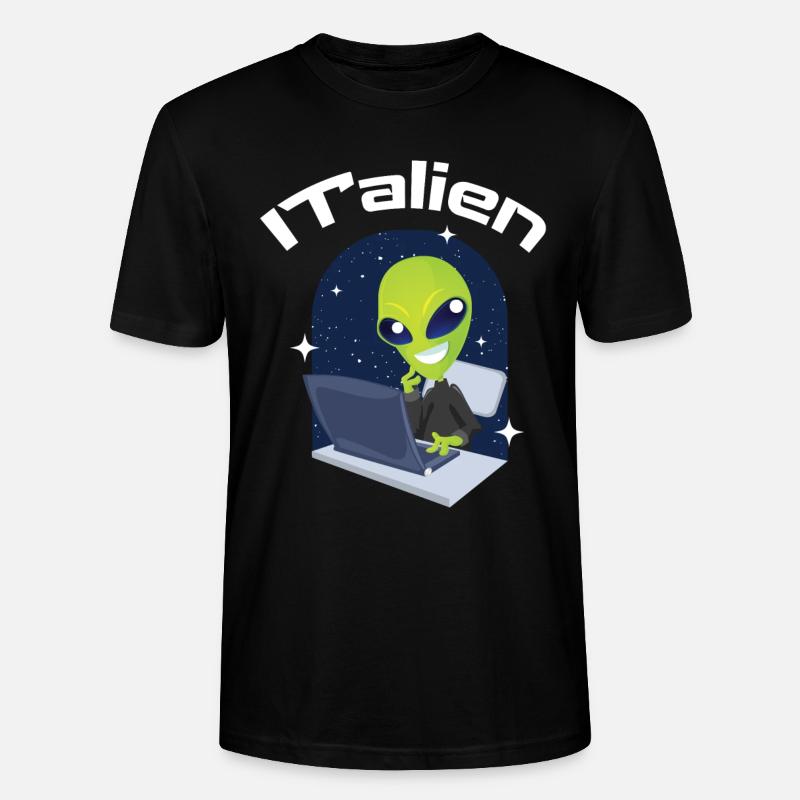 ITalien Alien Informatiker Hacker Coder - Stanley/Stella Unisex Bio-T-Shirt CRAFTER - Schwarz