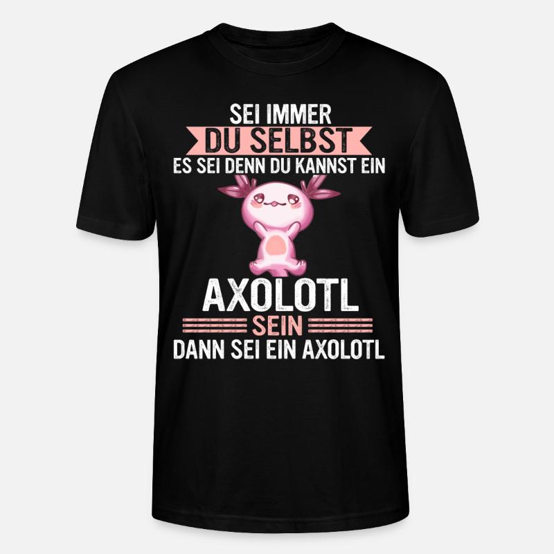 Axolotl Schwanzlurch Axolotls - Stanley/Stella Unisex Bio-T-Shirt CRAFTER - Schwarz