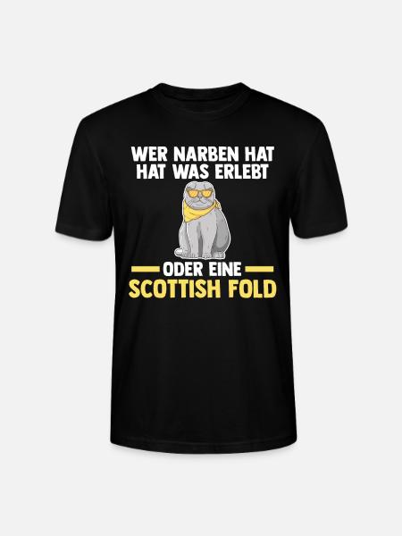 Scottish Fold Katze - Stanley/Stella Unisex Bio-T-Shirt CRAFTER - Schwarz