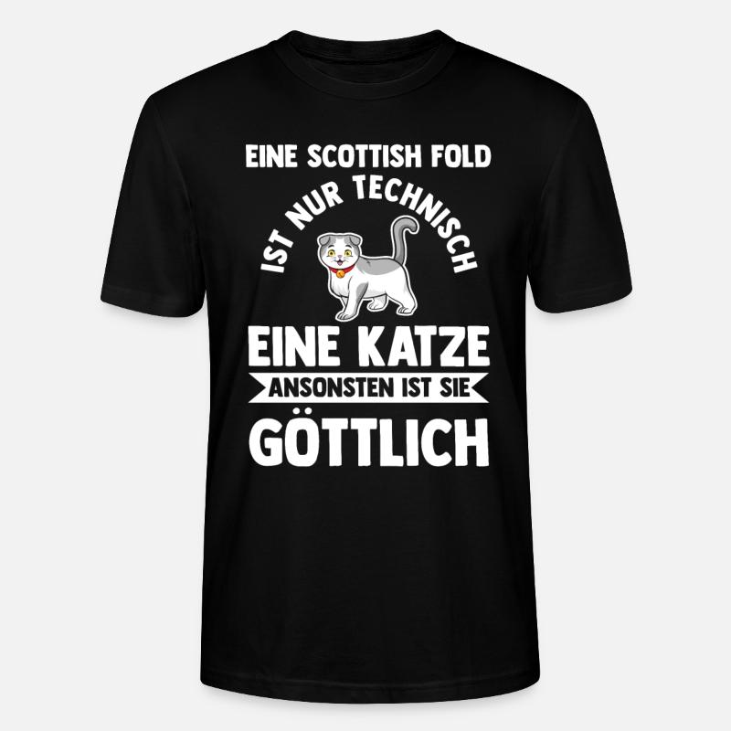 Scottish Fold Katze - Stanley/Stella Unisex Bio-T-Shirt CRAFTER - Schwarz