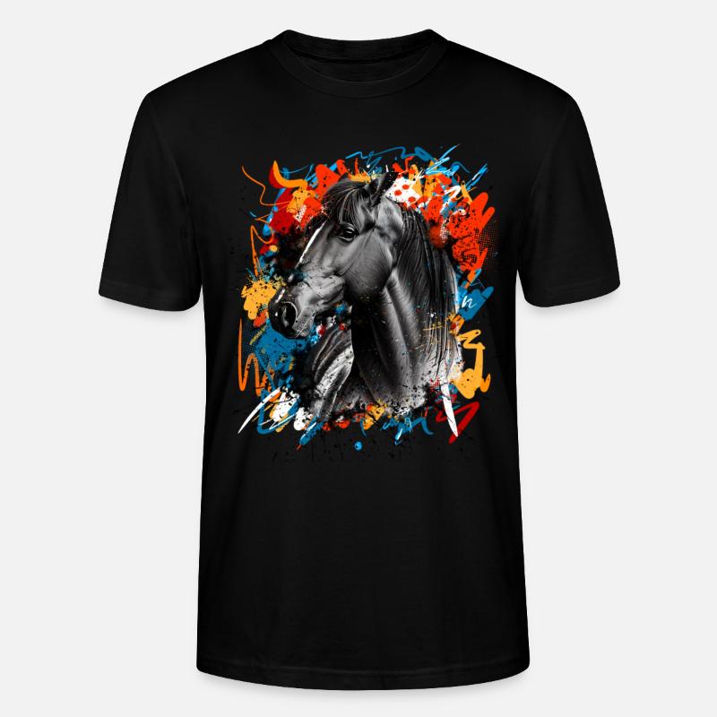 Pferd - Stanley/Stella Unisex Bio-T-Shirt CRAFTER - Schwarz
