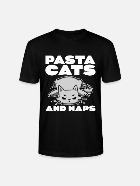 Pasta Cats And Naps 4 - Stanley/Stella CRAFTER Unisex Organic T-Shirt - black