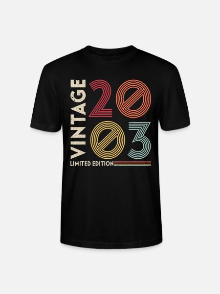 Millésime 2003 Anniversaire - T-shirt bio CRAFTER Stanley Stella Unisexe - noir