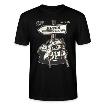 Alpenüberquerung Oberstdorf Meran E5 Fernwanderweg - Stanley/Stella Unisex Bio-T-Shirt CRAFTER - Schwarz - Vorne - Alina (178cm) & Michal (187cm)