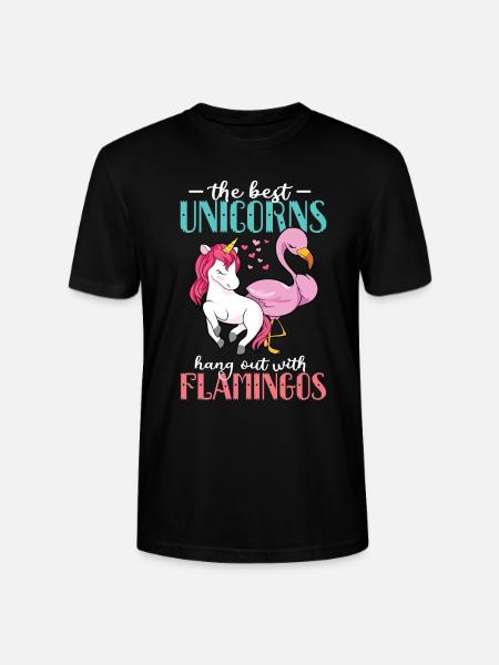 Flamingo Einhorn - Stanley/Stella Unisex Bio-T-Shirt CRAFTER - Schwarz