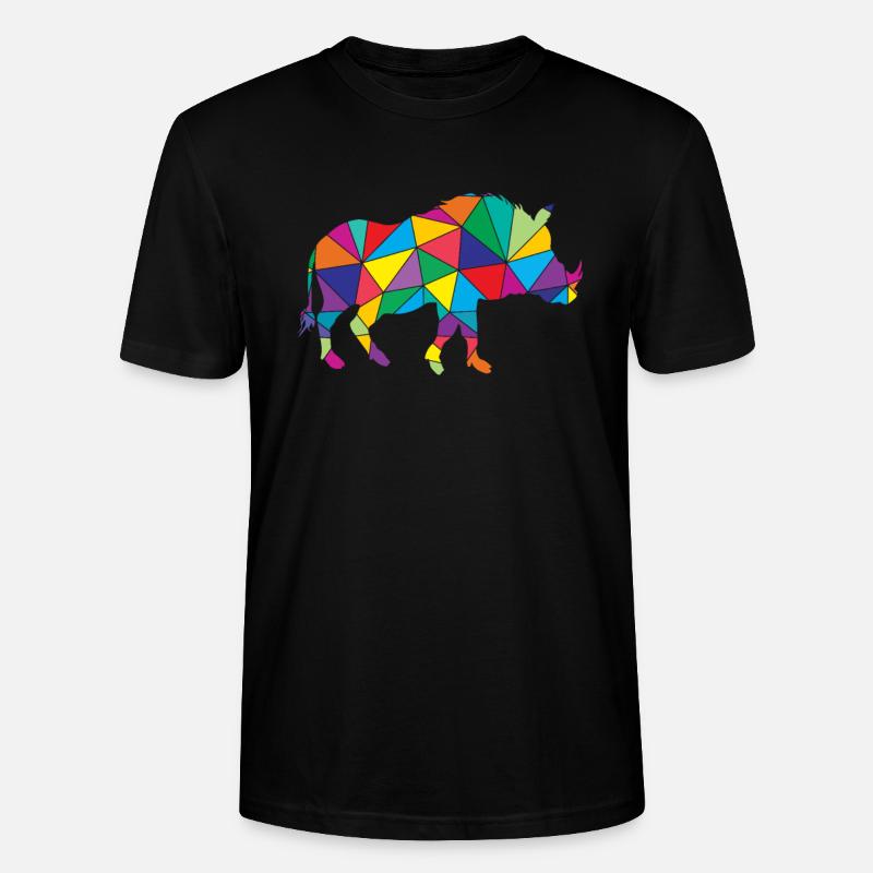 Warzenschwein Polygon Wildschwein - Stanley/Stella Unisex Bio-T-Shirt CRAFTER - Schwarz