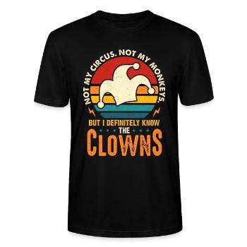 Circus Clown Not My Circus Not My Monkeys Juggling - Stanley/Stella Unisex Bio-T-Shirt CRAFTER - Schwarz - Vorne - Alina (178cm) & Michal (187cm)