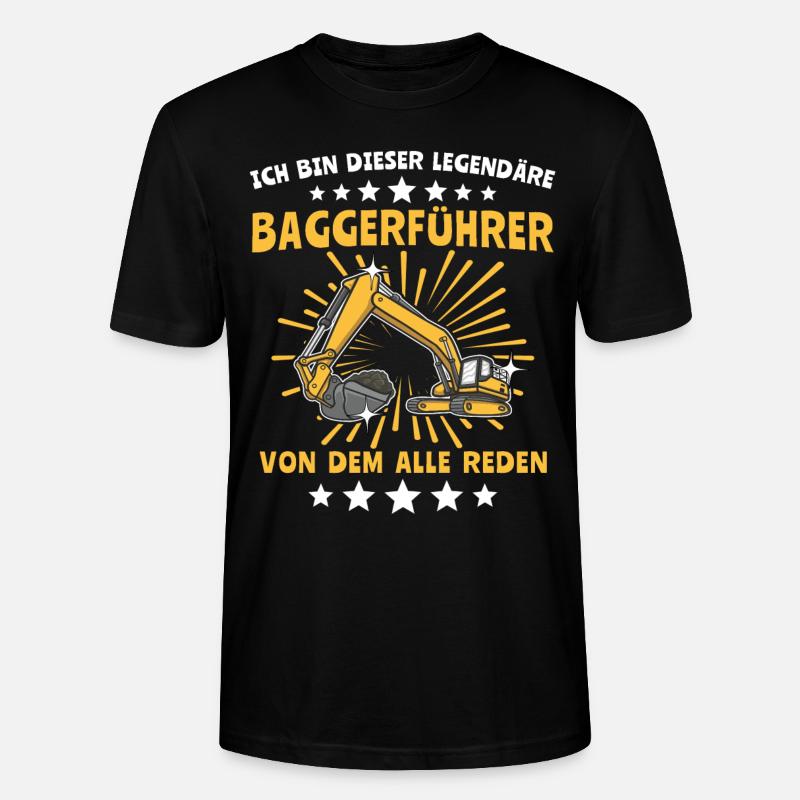 Baggerführer Baggerfahrer - Stanley/Stella Unisex Bio-T-Shirt CRAFTER - Schwarz