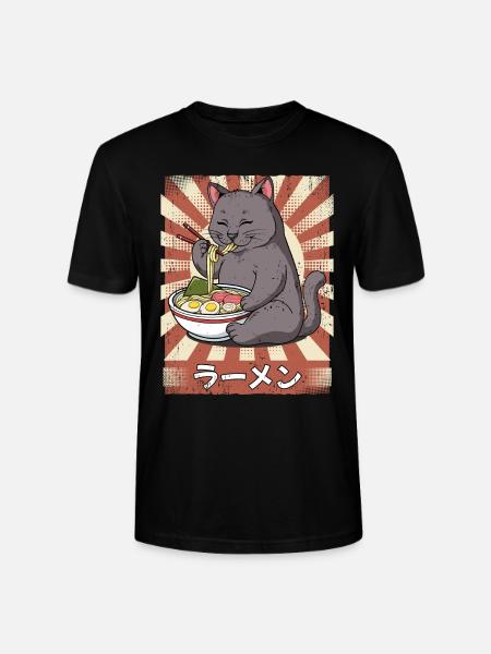 ramen cat noodle soup ramen - Stanley/Stella CRAFTER Unisex Organic T-Shirt - black