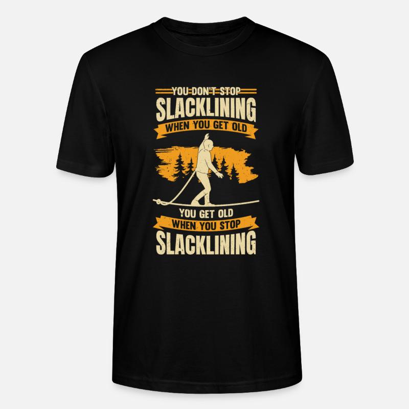 Slacklining Old Man Slackline Slackliner Cadeau - T-shirt bio CRAFTER Stanley Stella Unisexe - noir