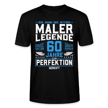 Maler Legende - 60. Geburtstag Malermeister - Stanley/Stella Unisex Bio-T-Shirt CRAFTER - Schwarz - Vorne - Alina (178cm) & Michal (187cm)