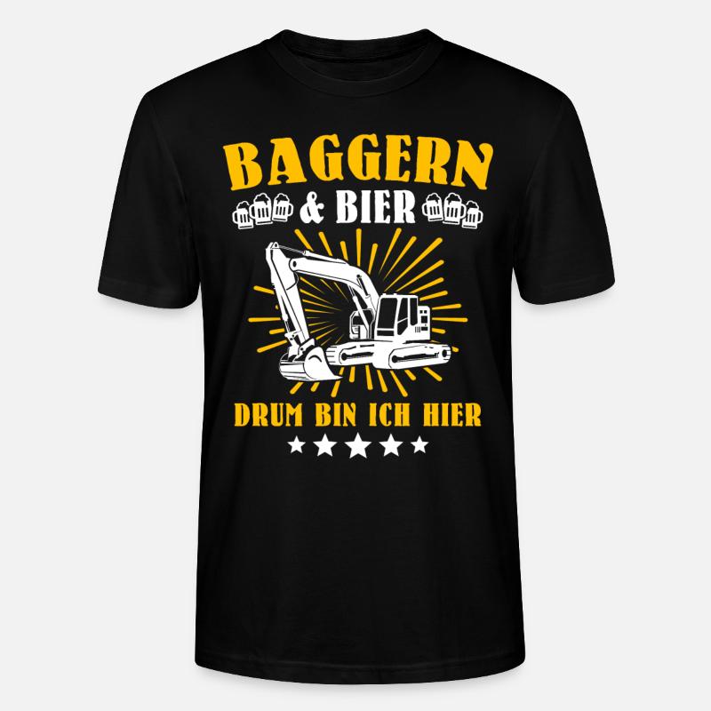 Baggerfahrer Bagger - Stanley/Stella Unisex Bio-T-Shirt CRAFTER - Schwarz