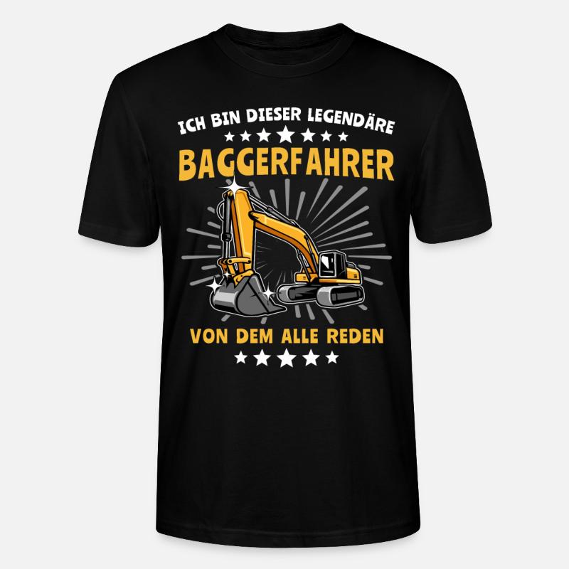 Baggerfahrer Bagger - Stanley/Stella Unisex Bio-T-Shirt CRAFTER - Schwarz